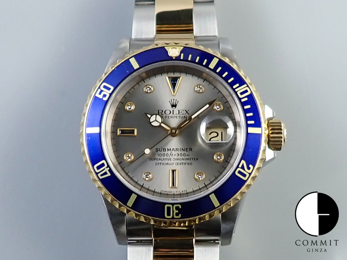ロレックス サブマリーナー デイト Ref.16613SG ステンレススチール/イエローゴールド グレー文字盤