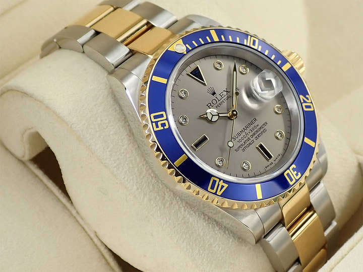 ロレックス サブマリーナー デイト Ref.16613SG ステンレススチール/イエローゴールド グレー文字盤
