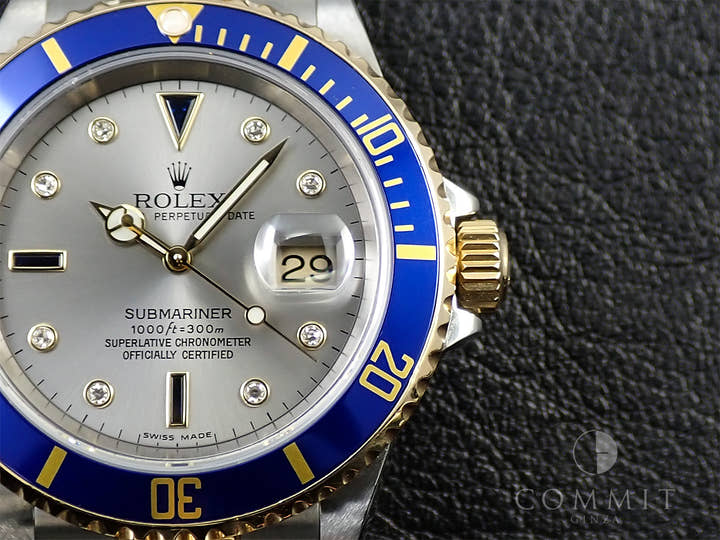 ロレックス サブマリーナー デイト Ref.16613SG ステンレススチール/イエローゴールド グレー文字盤