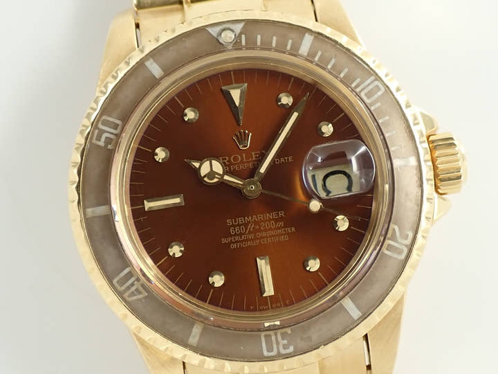 ロレックス サブマリーナー デイト Ref.1680/8 イエローゴールド ブラウン文字盤 オイスターブレスレット