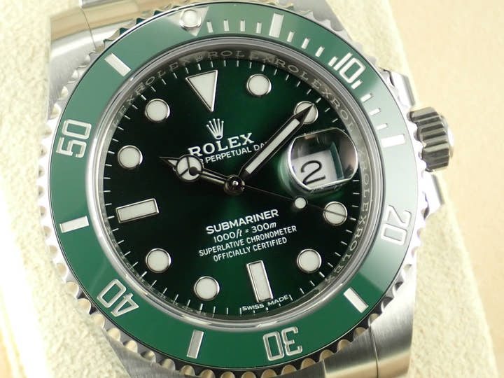 ロレックス サブマリーナー Ref.116610LV グリーン文字盤 未使用 submariner-447