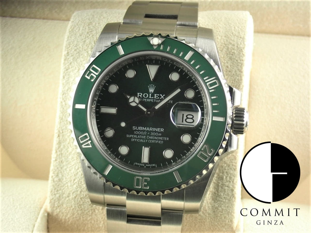 ロレックス サブマリーナー Ref.116610LV グリーン文字盤 未使用 submariner-453