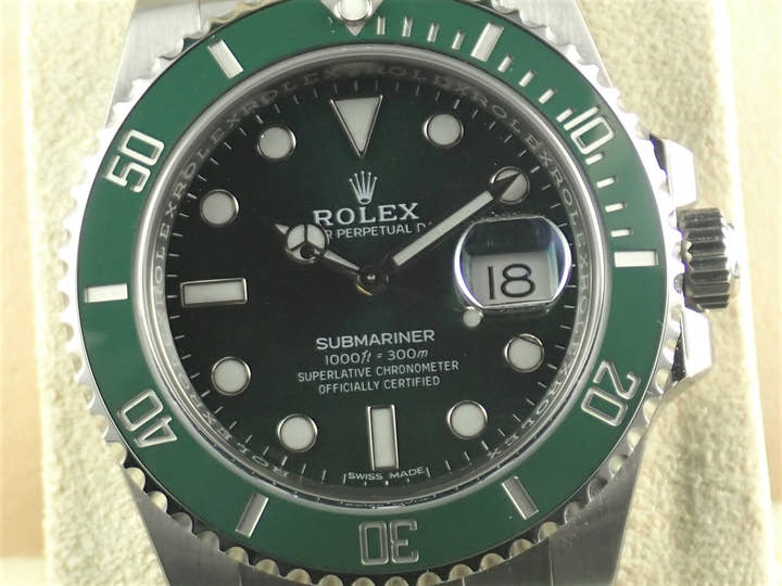 ロレックス サブマリーナー Ref.116610LV グリーン文字盤 未使用 submariner-453