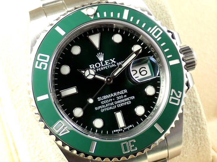 ロレックス サブマリーナー デイト Ref.116610LV ステンレススチール グリーン文字盤