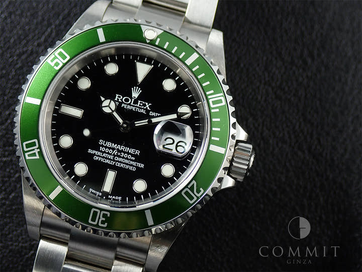 ロレックス サブマリーナー デイト Ref.16610LV ステンレススチール ブラック文字盤