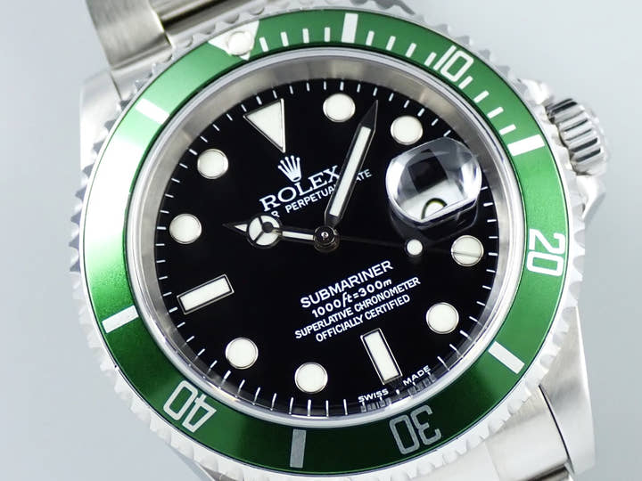 ロレックス サブマリーナー デイト Ref.16610LV ステンレススチール ブラック文字盤