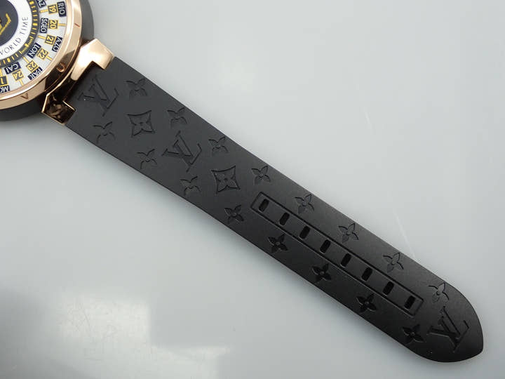 ルイヴィトン タンブール ワールドタイム ランウェイ ユニバーサル ジャーニー Ref.Q1BK0 SS/BLACK PVD/PG シルバー文字盤 中古 1HKVJJKK