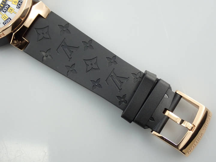 ルイヴィトン タンブール ワールドタイム ランウェイ ユニバーサル ジャーニー Ref.Q1BK0 SS/BLACK PVD/PG シルバー文字盤 中古 1HKVJJKK