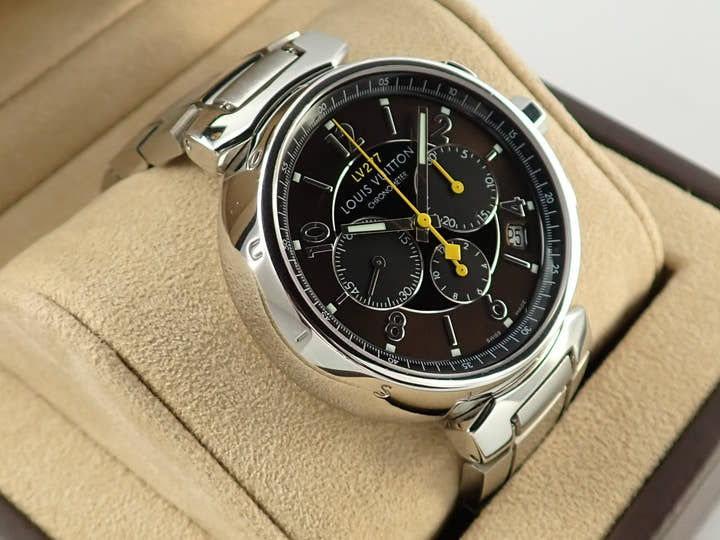 ルイヴィトン タンブール クロノグラフ Ref.Q11410 ブラウン×ブラック文字盤 中古 2LPYSLLL