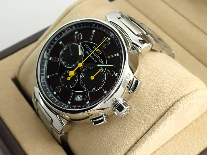 ルイヴィトン タンブール クロノグラフ Ref.Q11410 ブラウン×ブラック文字盤 中古 2LPYSLLL