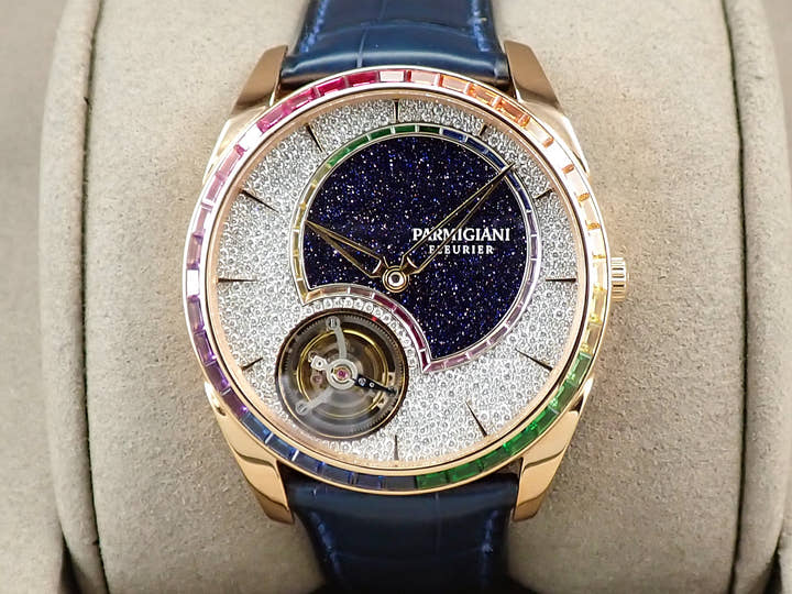 パルミジャーニフルリエ トンダ 1950 ダブルレインボー フライングトゥールビヨン Ref.PFH279-1064600-HA2121 ダイヤモンド×アベンチュリン文字盤 美品 86F169SC