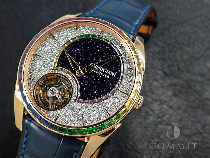 パルミジャーニフルリエ トンダ 1950 ダブルレインボー フライングトゥールビヨン Ref.PFH279-1064600-HA2121 ダイヤモンド×アベンチュリン文字盤 美品 86F169SC