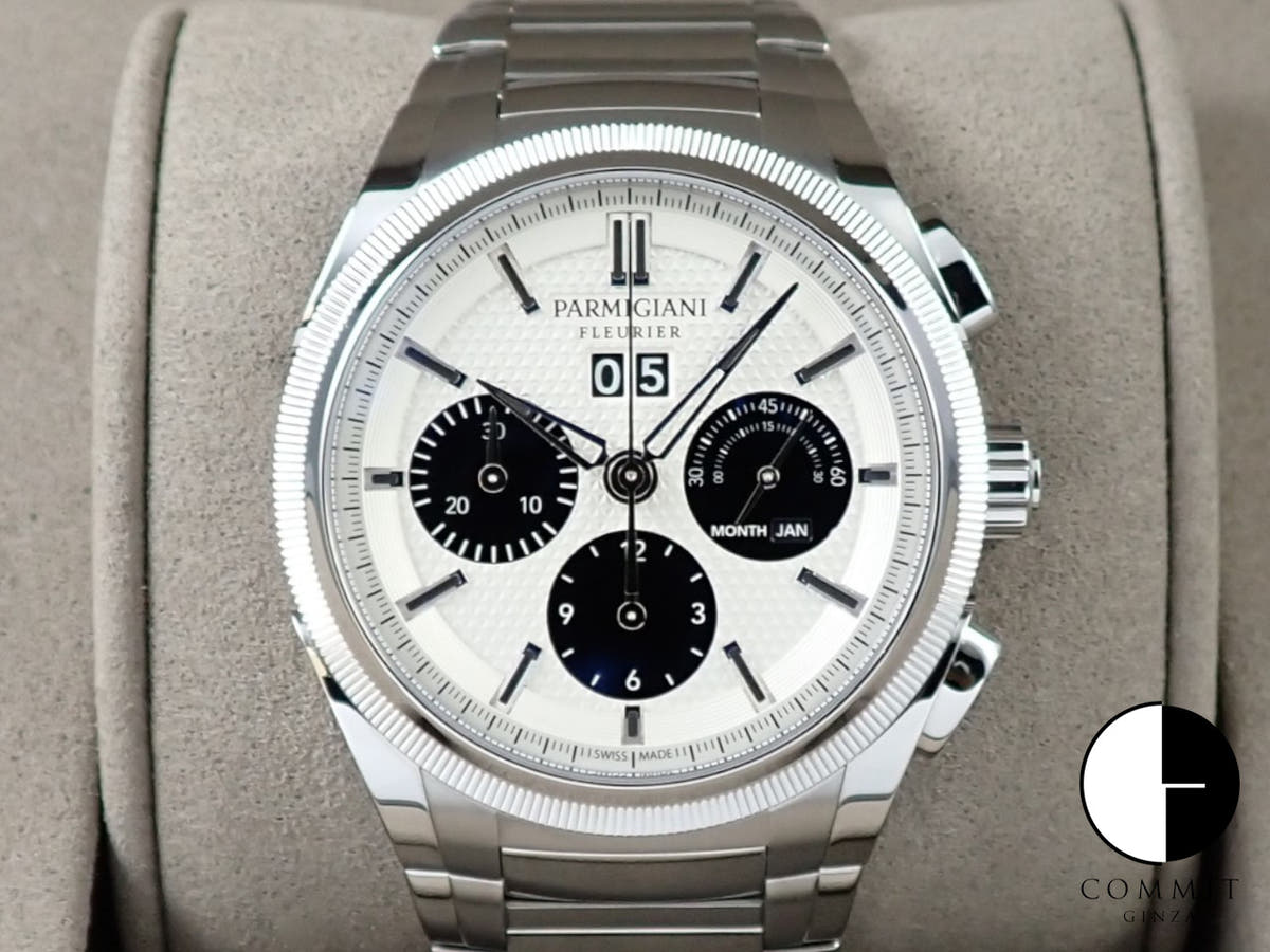 パルミジャーニフルリエ トンダ GT クロノグラフ Ref.PFC906-0000140-B00182 シルバー×ブラック文字盤 美中古 R3XZ2517