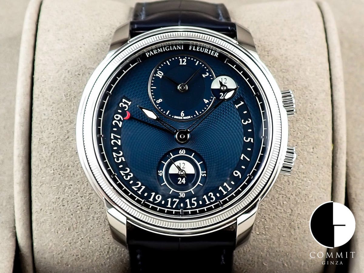 パルミジャーニフルリエ トリック エミスフェール レトログラード Ref.PFC901-1020001-300182 ブルー文字盤 中古 S247YKWK