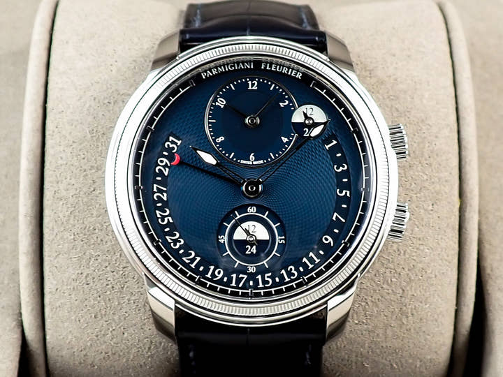 パルミジャーニフルリエ トリック エミスフェール レトログラード Ref.PFC901-1020001-300182 ブルー文字盤 中古 S247YKWK