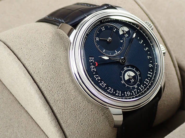 パルミジャーニフルリエ トリック エミスフェール レトログラード Ref.PFC901-1020001-300182 ブルー文字盤 中古 S247YKWK