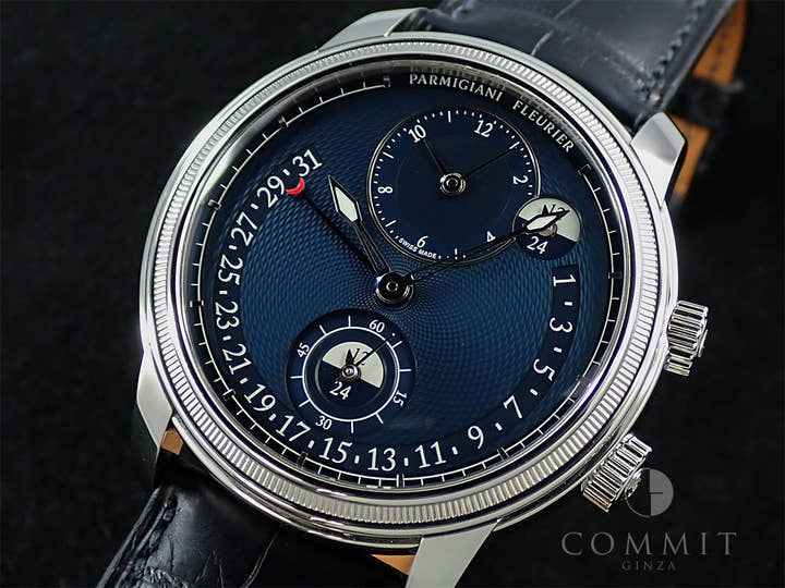パルミジャーニフルリエ トリック エミスフェール レトログラード Ref.PFC901-1020001-300182 ブルー文字盤 中古 S247YKWK