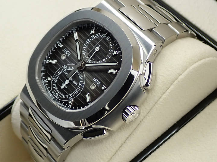 パテックフィリップ ノーチラス トラベルタイム クロノグラフ Ref.5990/1A-001 ステンレススチール ブラックグラデーション文字盤