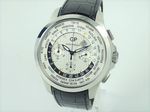ジラールペルゴ トラベラー Ref.49700-11-133-BB6B シルバー文字盤 中古 traveller