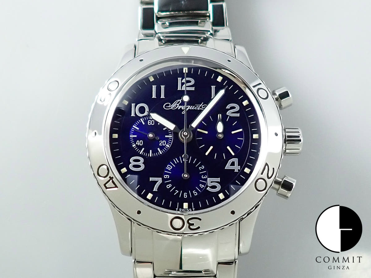Breguet Type XX Aeronavale Ref.3807ST/J2/SW9 Blue Dial Used PL155795