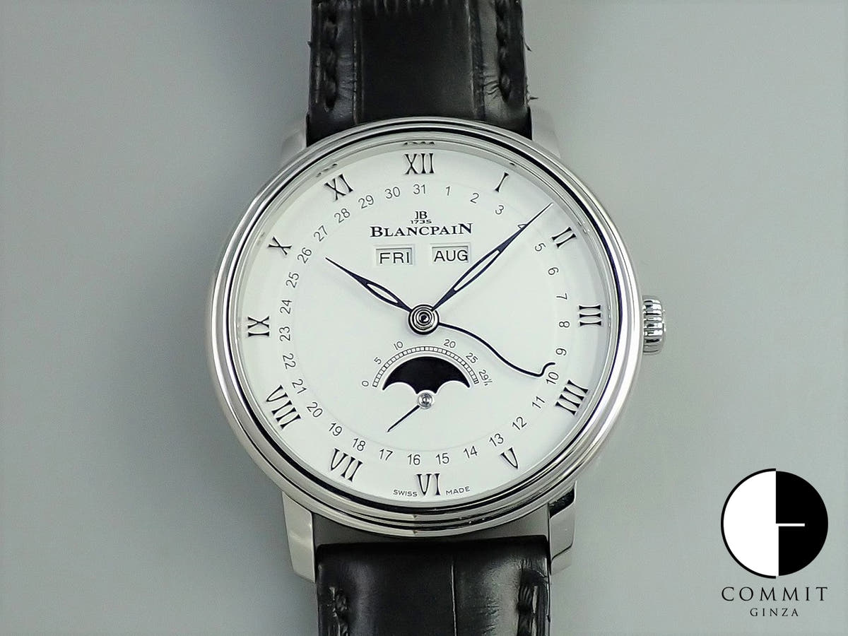 ブランパン ヴィルレ コンプリートカレンダー Ref.6264-1127-55B ホワイト文字盤 極美品 W3042057