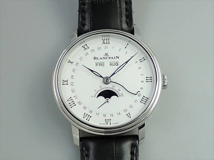 ブランパン ヴィルレ コンプリートカレンダー Ref.6264-1127-55B ホワイト文字盤 極美品 W3042057