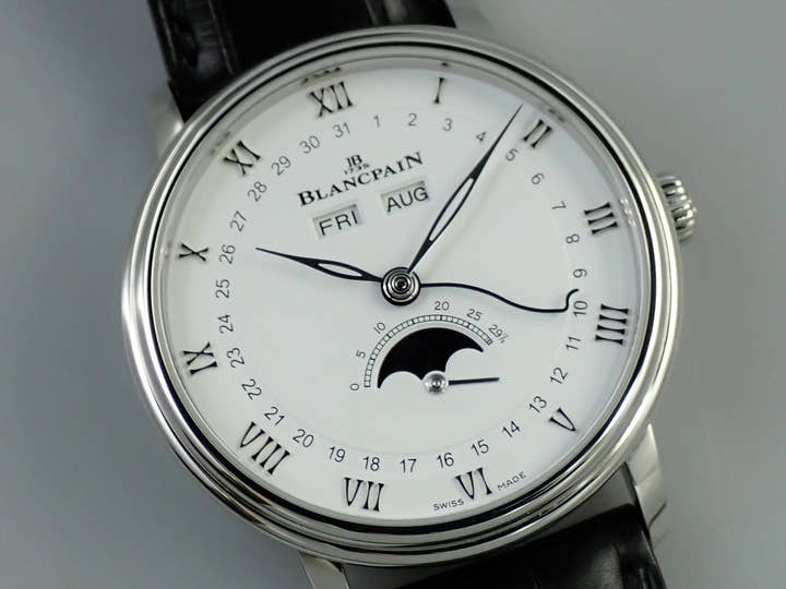 ブランパン ヴィルレ コンプリートカレンダー Ref.6264-1127-55B ホワイト文字盤 極美品 W3042057