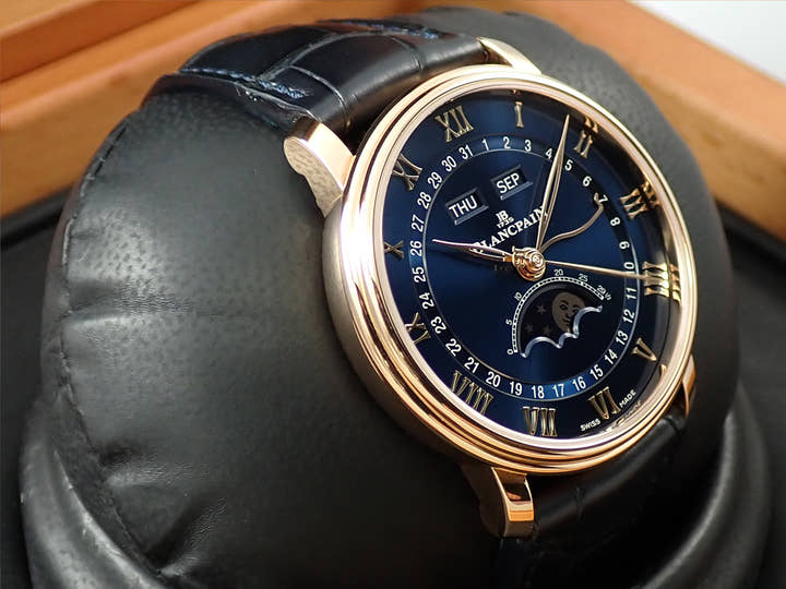 ブランパン ヴィルレ コンプリート カレンダー Ref.6654-3640-55B ブルー文字盤 美品 6FFC6902