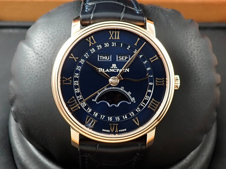 ブランパン ヴィルレ コンプリート カレンダー Ref.6654-3640-55B ブルー文字盤 美品 6FFC6902