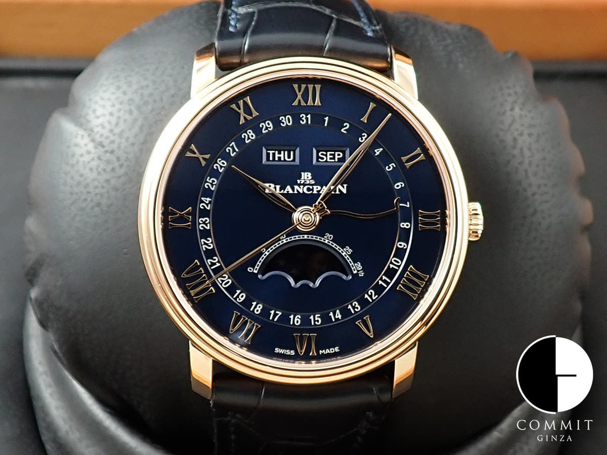 ブランパン ヴィルレ コンプリート カレンダー Ref.6654-3640-55B ブルー文字盤 美品 6FFC6902
