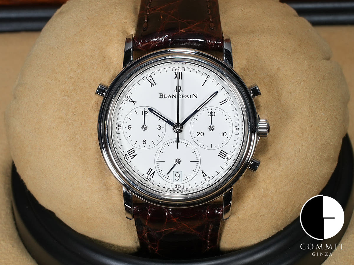 ブランパン ヴィルレ スプリットセコンド クロノグラフ Ref.1186-3427-55 PT ホワイト文字盤 中古 8AZ2066Z