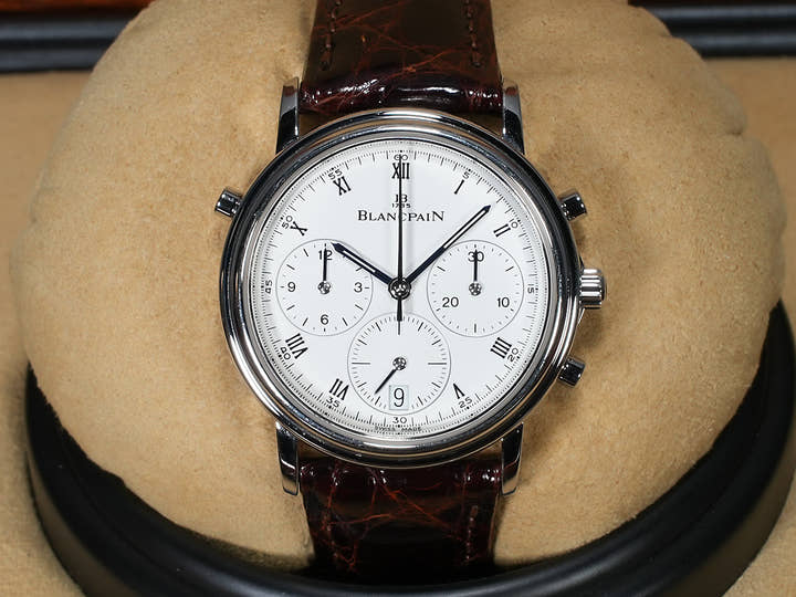 ブランパン ヴィルレ スプリットセコンド クロノグラフ Ref.1186-3427-55 PT ホワイト文字盤 中古 8AZ2066Z