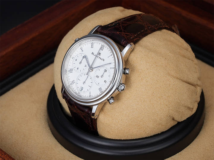 ブランパン ヴィルレ スプリットセコンド クロノグラフ Ref.1186-3427-55 PT ホワイト文字盤 中古 8AZ2066Z