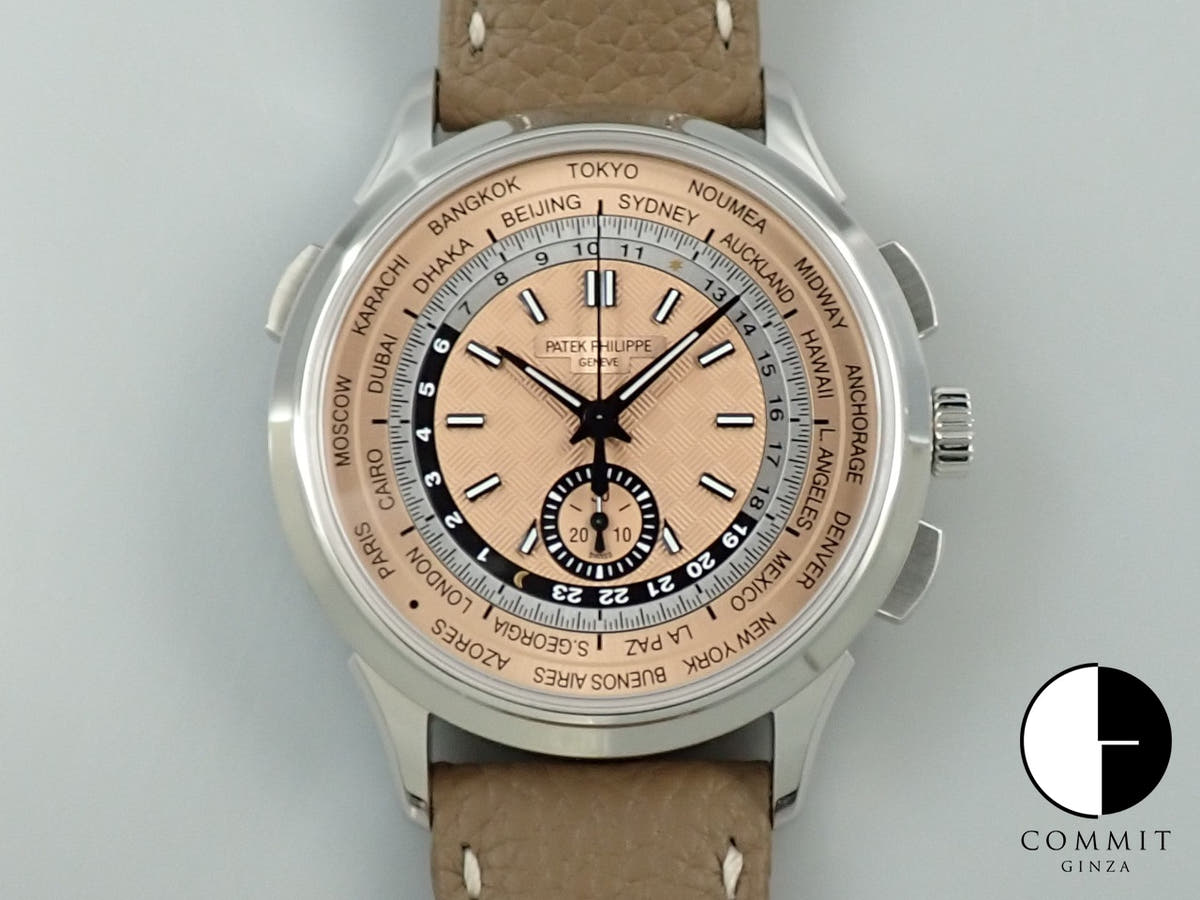 パテックフィリップ コンプリケーション ワールドタイム クロノグラフ Ref.5935A-001 ステンレススチール ローズゴールドメッキ オパーリン文字盤