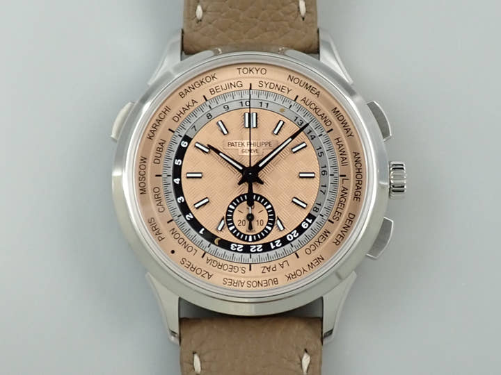 パテックフィリップ コンプリケーション ワールドタイム クロノグラフ Ref.5935A-001 ステンレススチール ローズゴールドメッキ オパーリン文字盤