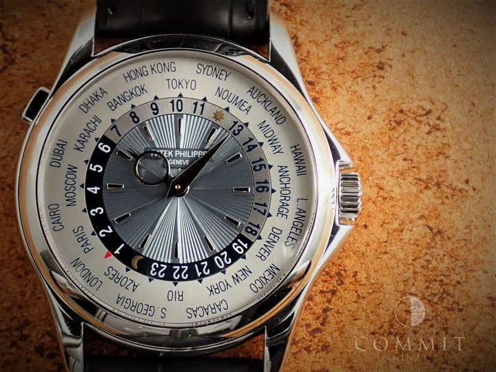 パテックフィリップ コンプリケーション ワールドタイム Ref.5130P-001 プラチナ シルバー/ブルー文字盤