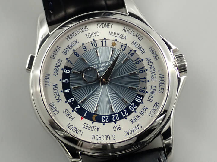 パテックフィリップ コンプリケーション ワールドタイム Ref.5130P-001 プラチナ シルバー/ブルー文字盤