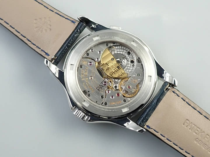 パテックフィリップ コンプリケーション ワールドタイム Ref.5130P-001 プラチナ シルバー/ブルー文字盤