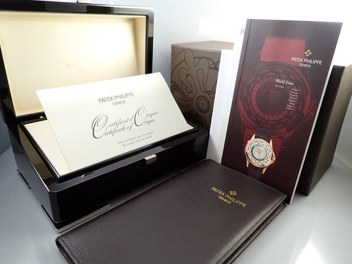 パテックフィリップ コンプリケーション ワールドタイム Ref.5130P-001 プラチナ シルバー/ブルー文字盤