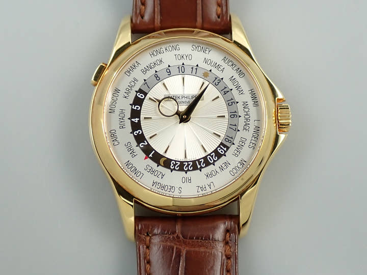 パテックフィリップ コンプリケーション ワールドタイム Ref.5130J-001 イエローゴールド シルバー文字盤