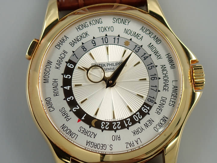 パテックフィリップ コンプリケーション ワールドタイム Ref.5130J-001 イエローゴールド シルバー文字盤