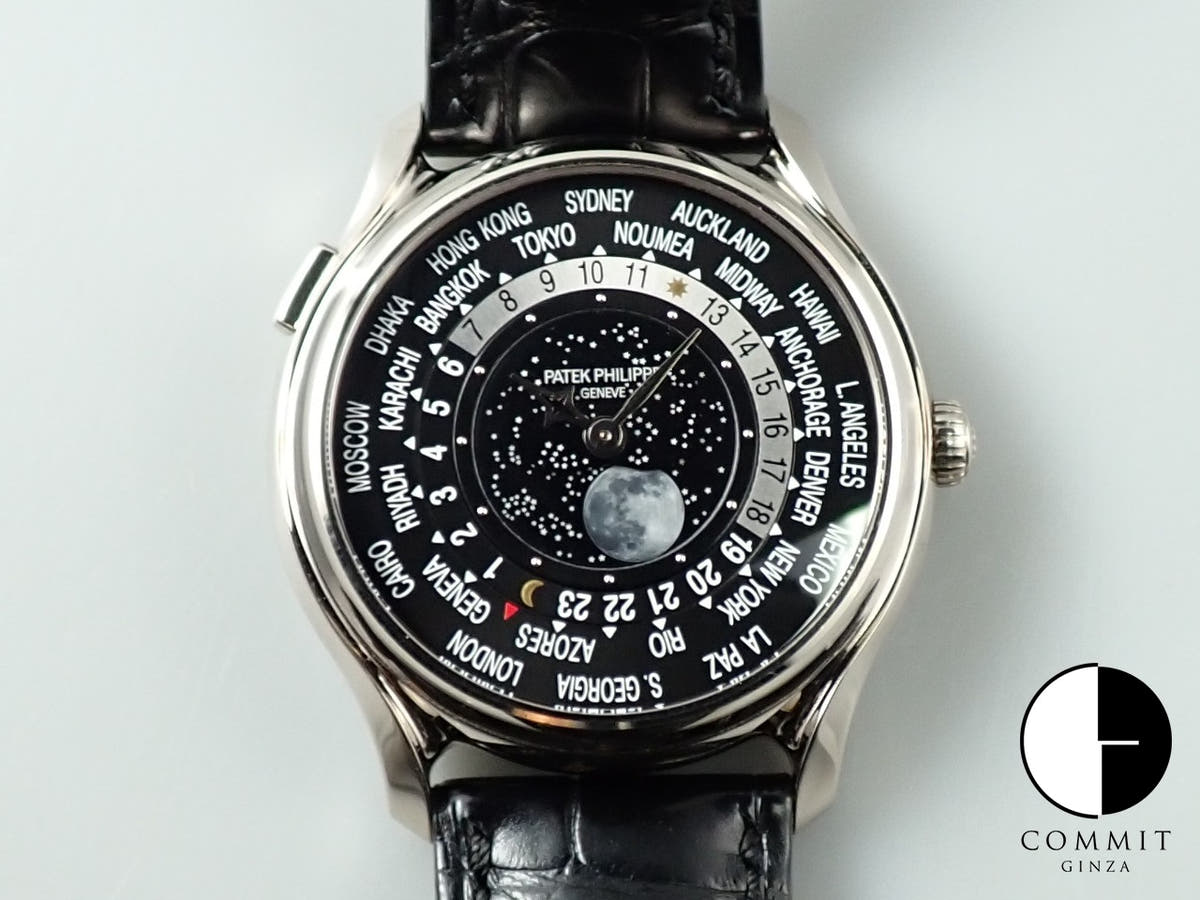 パテックフィリップ コンプリケーション ワールドタイム ムーンフェイズ Ref.5575G-001 ホワイトゴールド ブラック文字盤