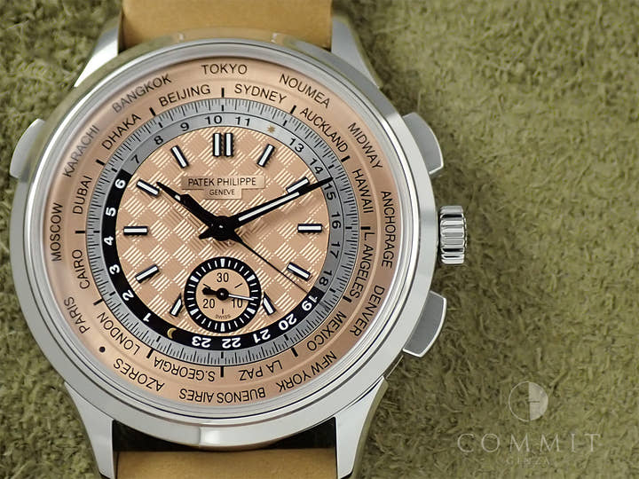 パテックフィリップ コンプリケーション ワールドタイム クロノグラフ Ref.5935A-001 ステンレススチール ローズゴールドメッキ オパーリン文字盤