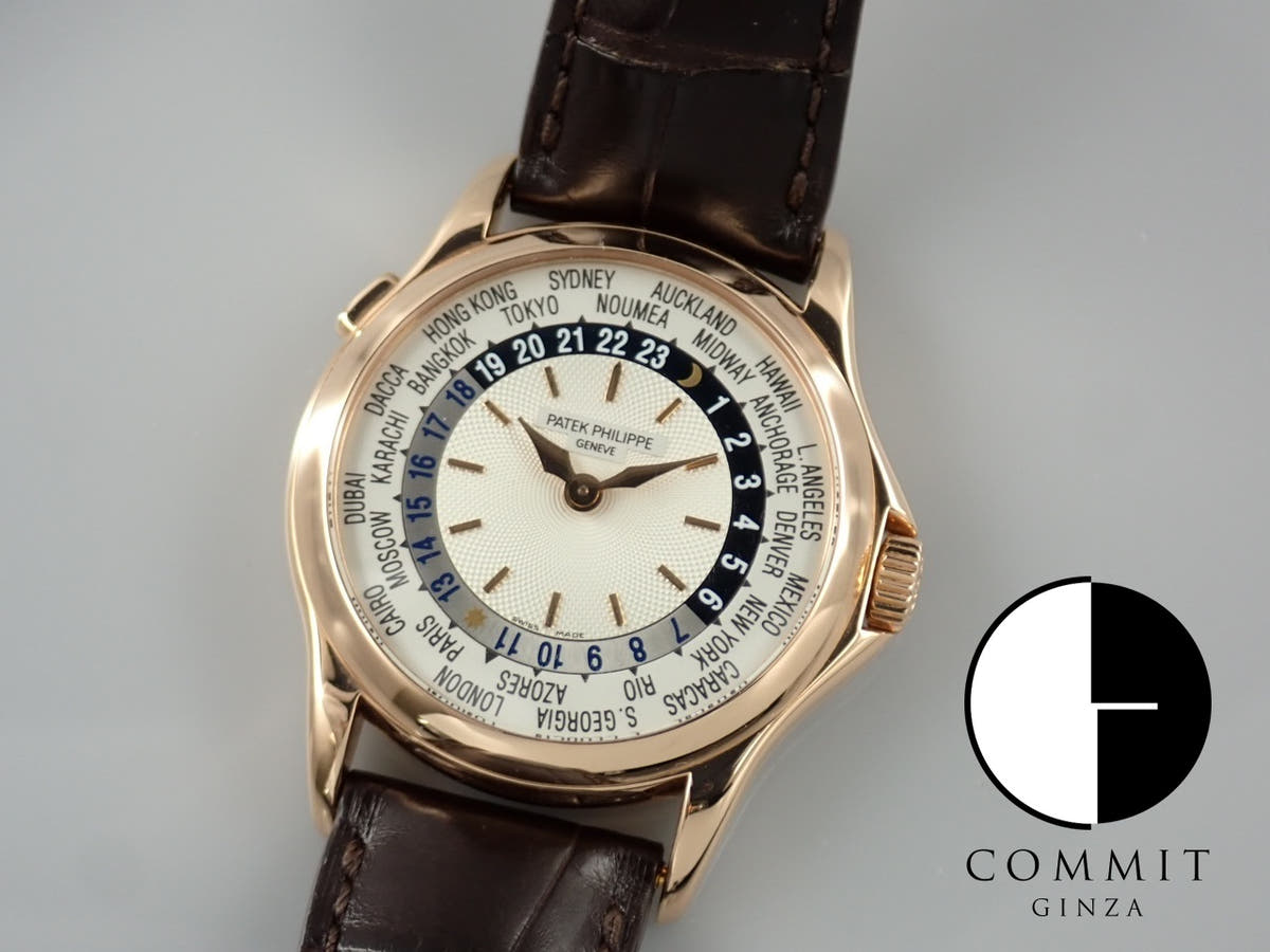 Patek Philippe World Time Ref.5110R-001 Guilloche/Silver Opaline Dial Used worldtime-40