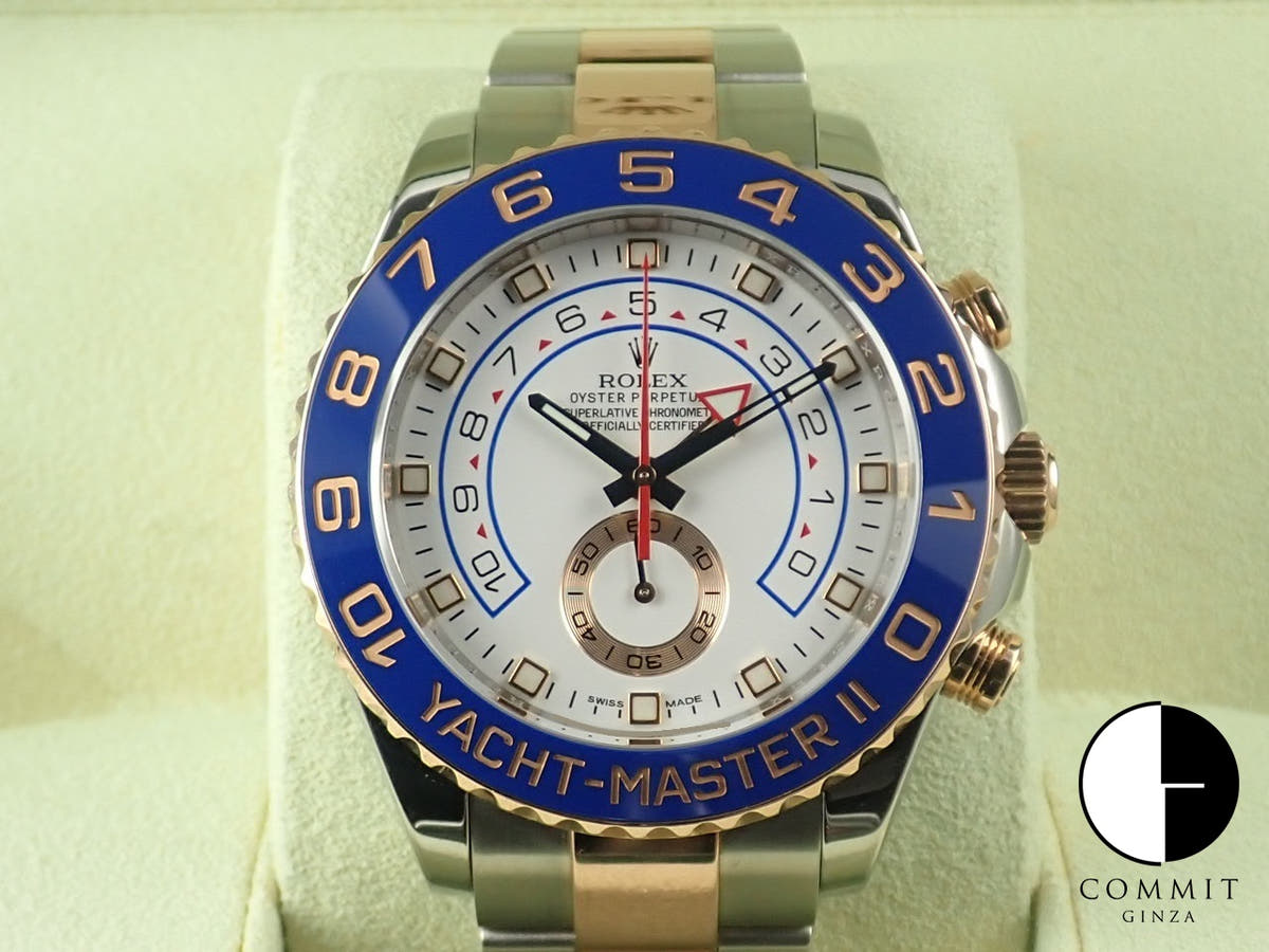 ロレックス ヨットマスターII Ref.116681 ステンレススチール/エバーローズゴールド ホワイト文字盤