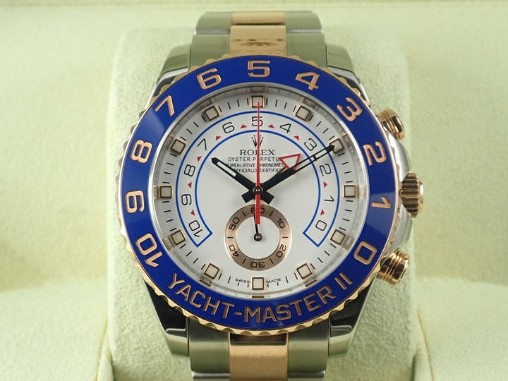 ロレックス ヨットマスターII Ref.116681 ステンレススチール/エバーローズゴールド ホワイト文字盤