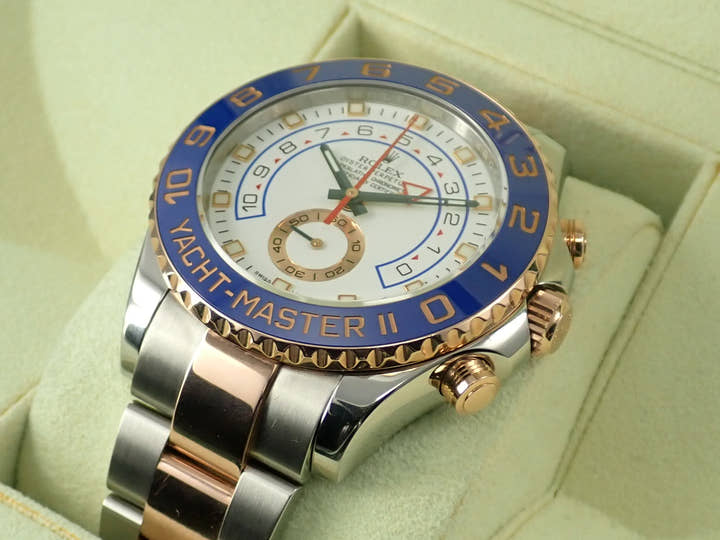ロレックス ヨットマスターII Ref.116681 ステンレススチール/エバーローズゴールド ホワイト文字盤