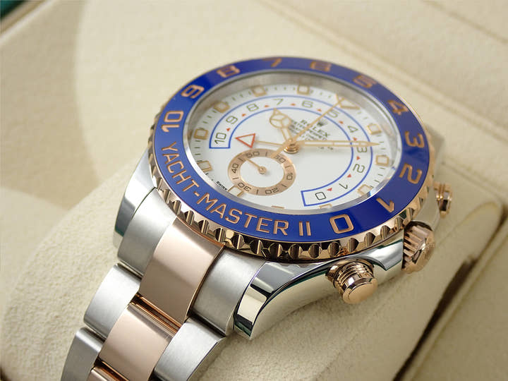 ロレックス ヨットマスターII Ref.116681 ステンレススチール/エバーローズゴールド ホワイト文字盤