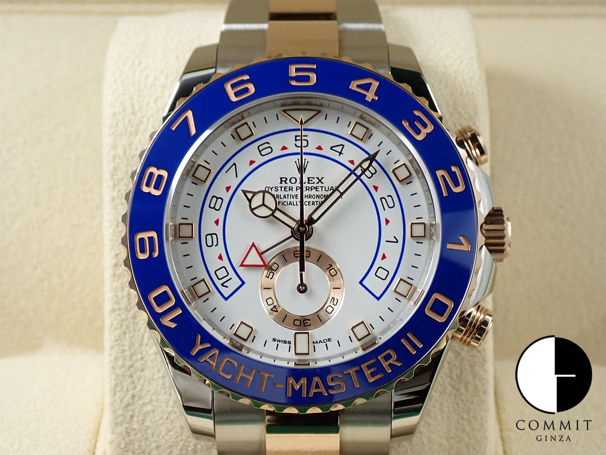 ロレックス ヨットマスターII Ref.116681 ステンレススチール/エバーローズゴールド ホワイト文字盤