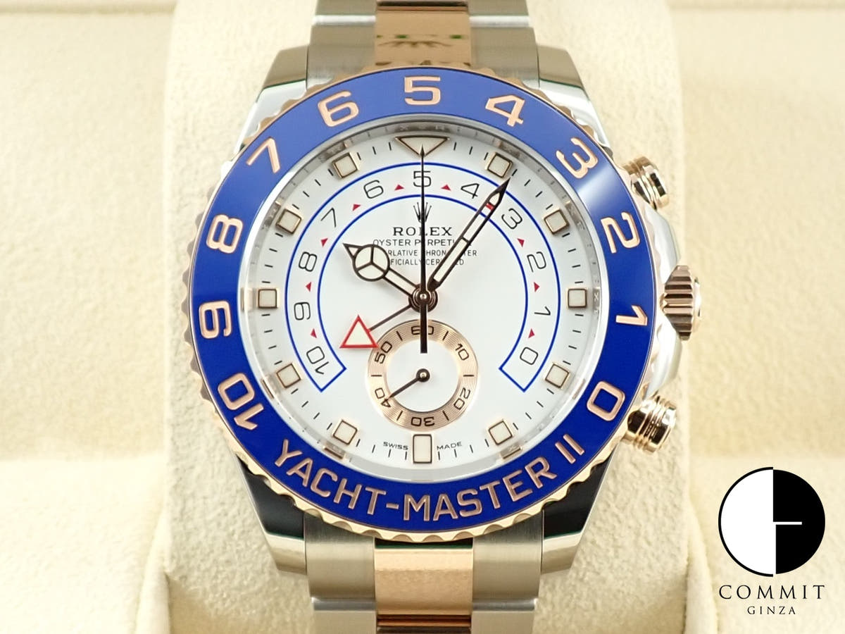 ロレックス ヨットマスターII Ref.116681 ステンレススチール/エバーローズゴールド ホワイト文字盤
